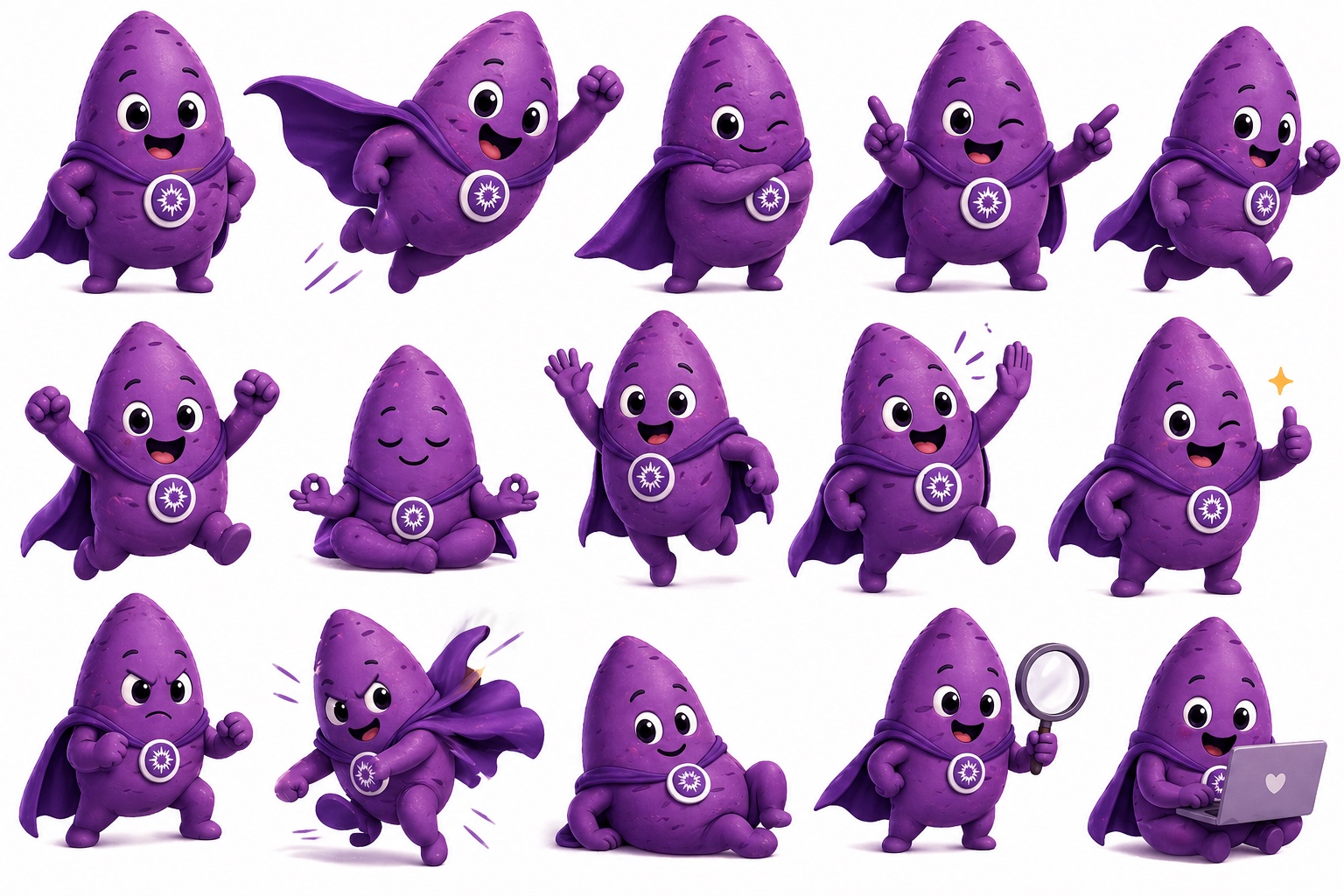 Ube Health mascot character set